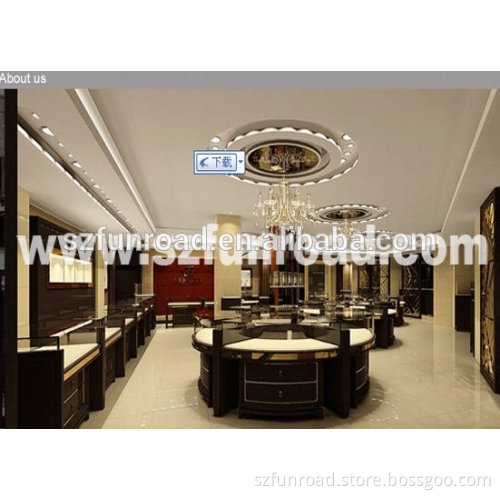 Carved Wooden Jewelry Display Counter for Jewelry Store Design
